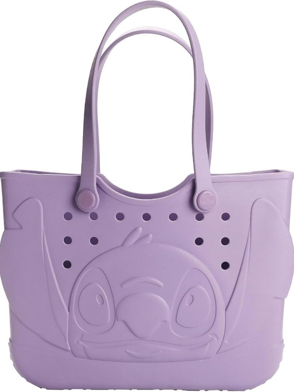 Waterproof Gummy Tote Bag - Large 16.5" Purple Beach Bag for Pool & Travel